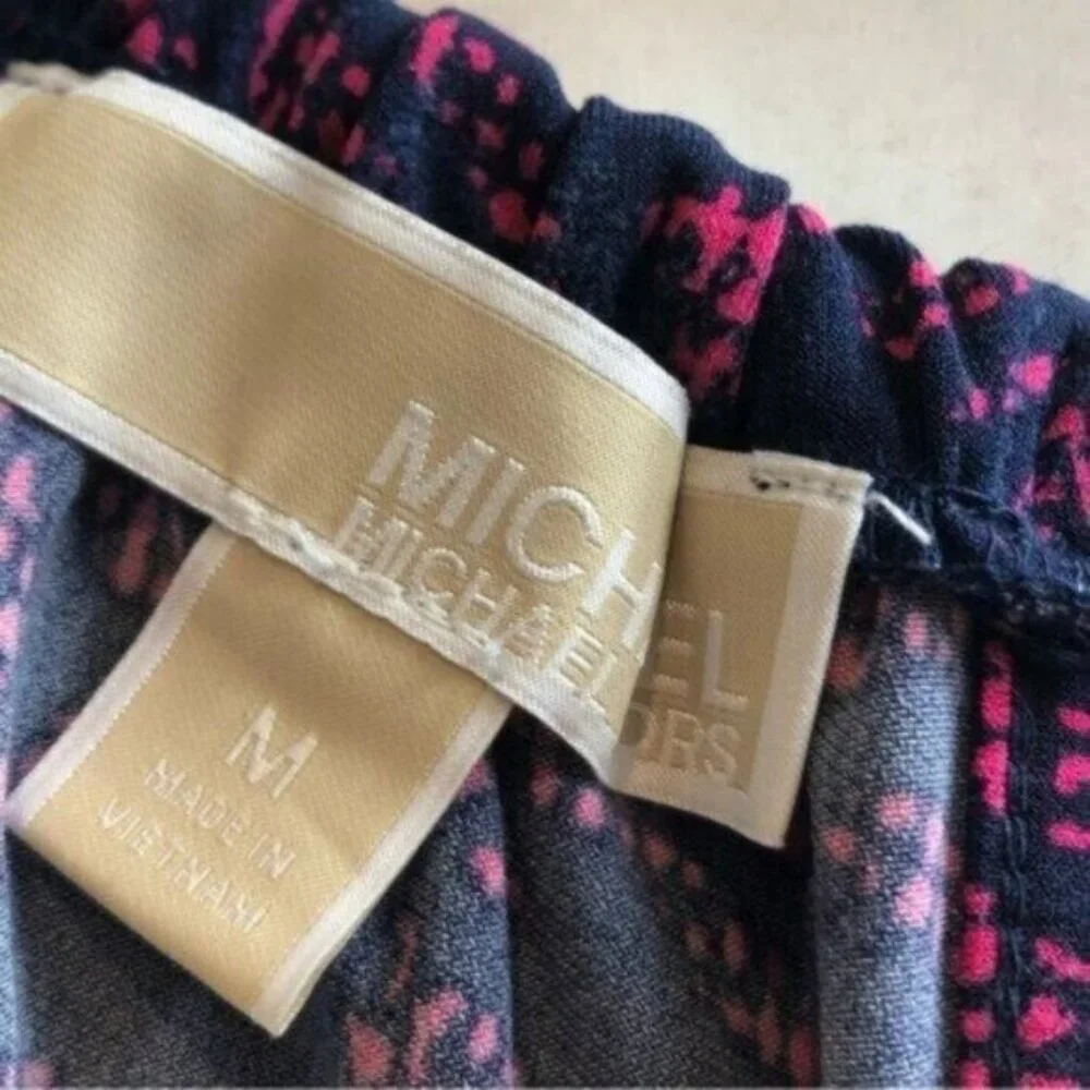 Michael Kors Navy & Magenta Floral Sleeveless Blouse Medium - Picture 5 of 5